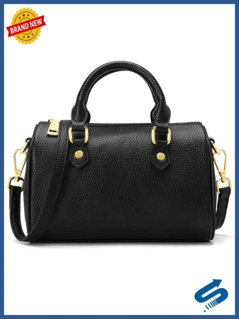 Women's Small Vegan Leather Crossbody Satchel Bag Top Handle Shoulder Purse
